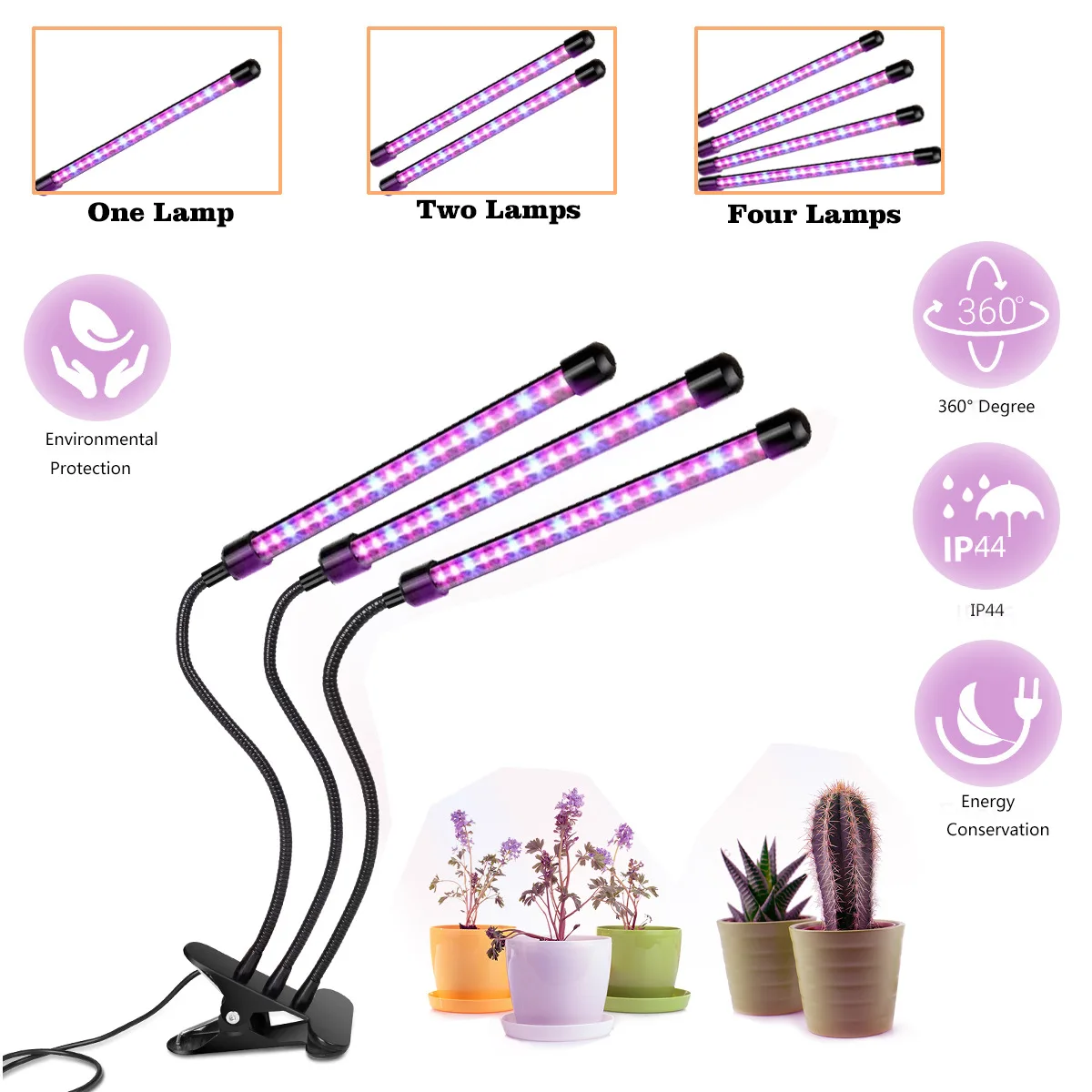 

LED Clip Plant Growth Light, Imitated Sun Plant Light, USB Dimming Timing, Full-spectrum Nursery Supplement Light