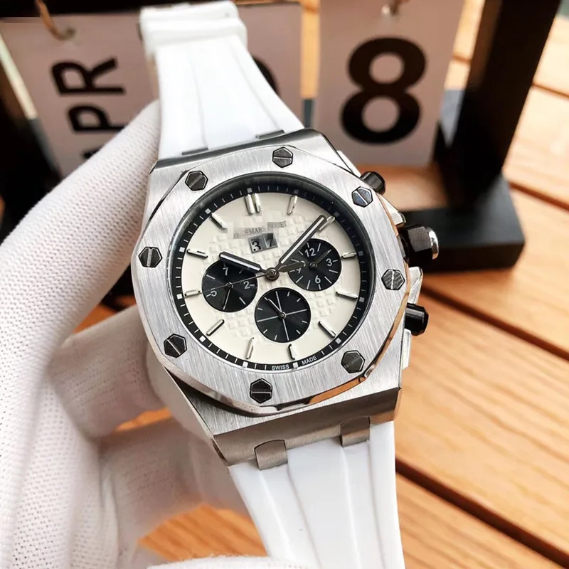 Mens Watches Top Luxury Brand Automatic Mechanical Watch Men Full Steel Business Waterproof Sport Watches Movement Retro Royal - Цвет: Белый