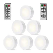 6 шт. светодиодный светильник с дистанционным управлением шкаф светильник 4000k супер яркий шкаф лампа для кухни спальня светодиодный s светильник с 3M клеем