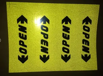 

4pcs/pack door open warning caution reflective sticker Car stickers on door for safe driving for kia rio K5 K3 K2 CARENS Soul
