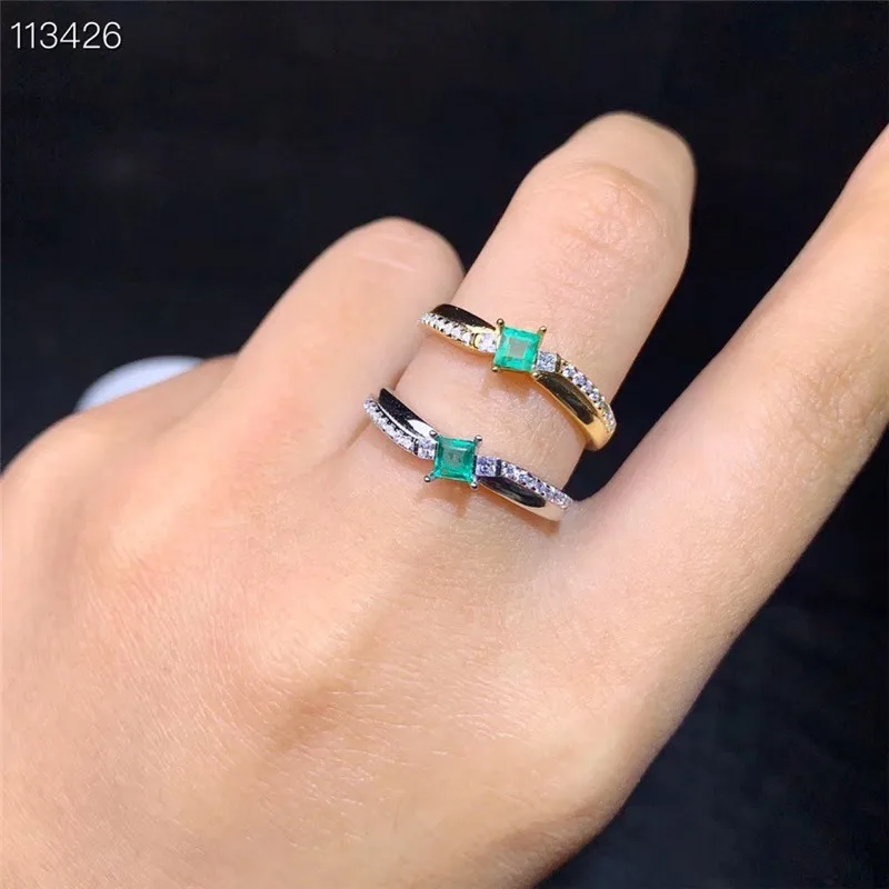 Natural emerald small row 925 silver personality style latest design favorite beauty | Украшения и аксессуары
