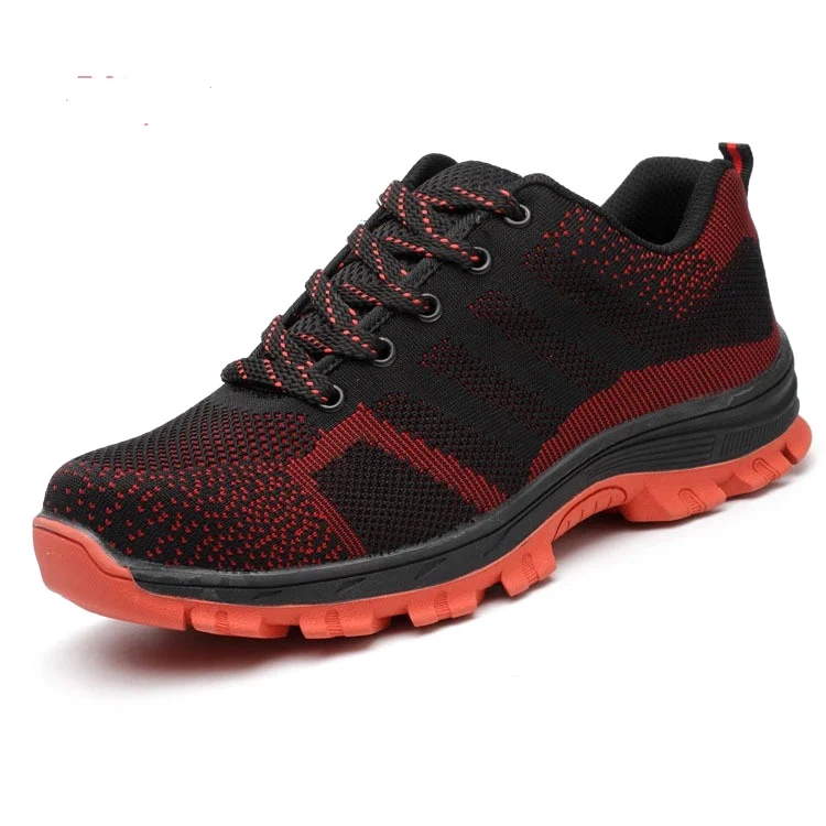 Мужская защитная обувь размера плюс, устойчивая к ногам, стальная, дышащая, строительная, для улицы, неубиваемая, Рабочая обувь# YN808 - Цвет: red