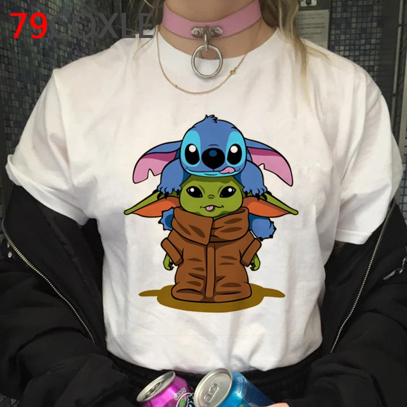 Детская футболка с принтом йода мандалориана Харадзюку женская футболка Ullzang Star Wars модная футболка 90s Новые футболки для женщин - Цвет: 10740
