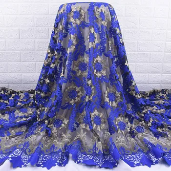 

Zhenguiru Blue Milk Silk African Lace Fabric High Quality French Lace Fabric Mesh Nigerian Fabric For Women Wedding Dress A1913