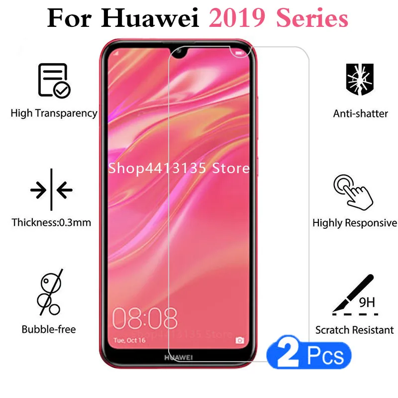 tempered glass phone case for huawei y5 y6 y7 y9 2019 screen protector Safety on y 5 6 7 9 prime p20 lite p smart glas film |