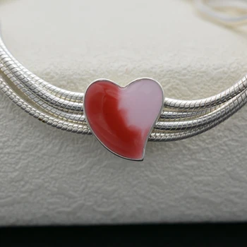 

Asymmetric Reflections Love Heart Clip Bracelets 2019 Authentic 925 Sterling Silver Charms Mixed Enamel Jewelry for Women