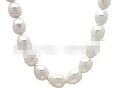 12x15mm white color shell pearl baroque necklacE