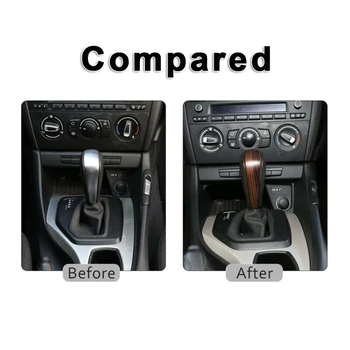 

For BMW 3 Series E90 E91 E92 E93 Shift Knob Cover Brown ABS Sticker Pine