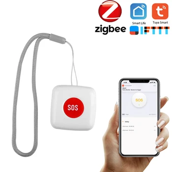 

Wireless Remote Call Button SOS/Emergency Button Caregiver Pager for Help Caregiver/Nurse Alert System Work with Tuya Zigbee Hub