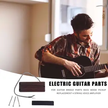 

Guitar Accessories Pickup 4 String Noise-free Wood Magnetic Sound Absorption Excellent Timbrefor Precise Voice Bass Bridge