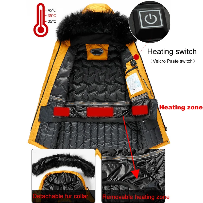  Chaqueta de esquí impermeable de invierno para hombres y mujeres gruesa abrigo de algodón con calef