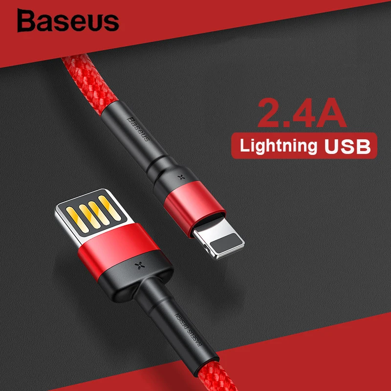 Baseus 2.4A USB кабель обновленный Реверсивный кабель для быстрой зарядки для iPhone X Xs 8 7 iPad мини мобильный кабель для зарядки телефона шнур для передачи данных