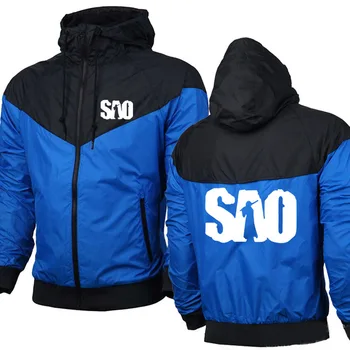 

spring autumn Men's hoodie for SAO Sword Art Online printing high quality Cotton sweatshirt Zipper Male Fashion Casual Tracksuit