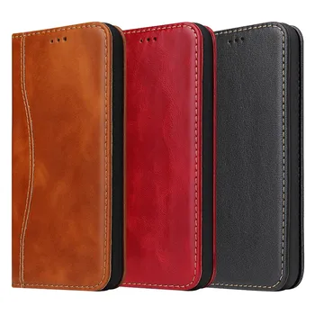 

Retro Leather Magnetic Phone Protective Cover Flip Stand Case for iPhone11/ 11 Pro/ 11 Pro Max Built-in Card Slots Wallet Pocket