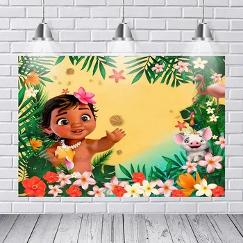 

Photography Backdrops 7x5FT Tropical Jungles Baby Moana Princess Custom Photo Studio Background Backdrop Vinyl