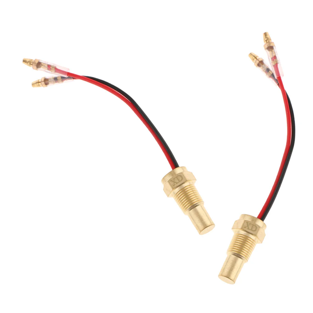 2pcs Water Temp Gauge Temperature Meter 10mm Head Plug Sensor 1/8 Thread