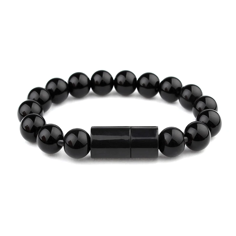 

For Android Concise Solid Color Mini USB Portable Travel Plastic Lightweight Bead Bracelet Data Cable