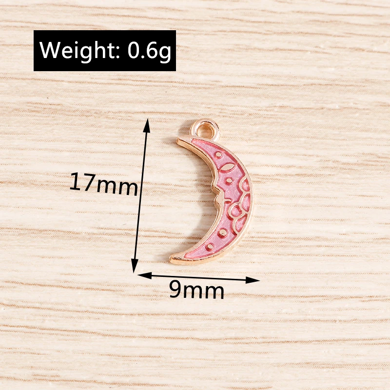 10pcs/lot Enamel Alloy Enamel Charms for Jewelry Making Cute Moon Star Sun Charms Pendant for DIY Necklaces Earrings Accessories