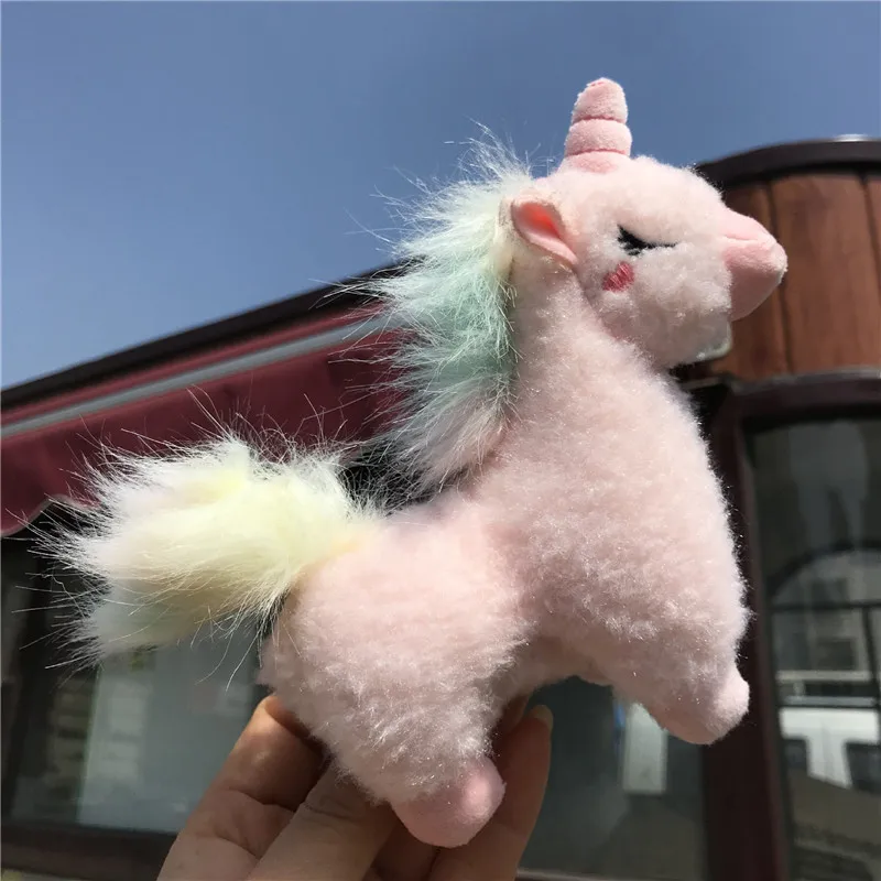 Cute Anime Cartoon Rainbow Unicorn Plush Toys Keychain Unicorns Horse Soft Stuffed Animals Dolls Key Bag Pendants 12pcslot  (3)