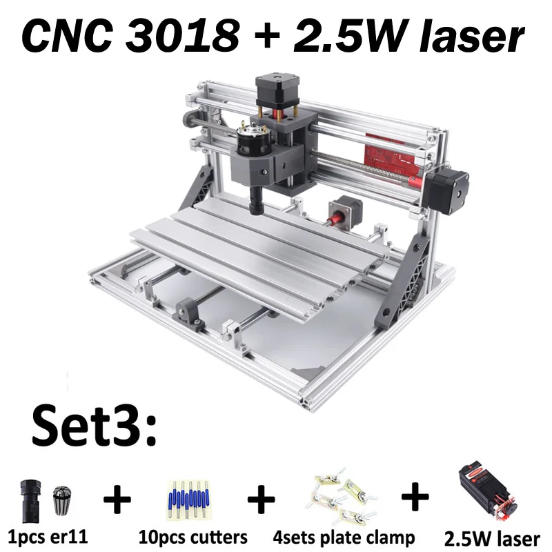 3018 with 2500MW CNC 3018 PRO ER11 лазерный гравер Pcb фрезерный станок ЧПУ маршрутизатор cnc3018 GRBL мини гравер - Цвет: 3018 with 2500MW