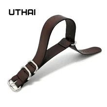 UTHAI Z19 кожаный ремешок для часов NATO ремешок для часов 18 мм 20 мм 22 мм Серебряное кольцо Пряжка для мужчин и женщин высокое качество аксессуары для часов