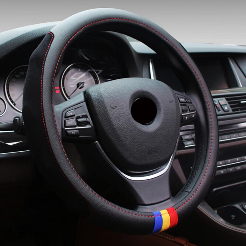 Чехол на руль из микрофибры для BMW X1 X3 X5 X6 E21 E30 E36 E46 E90 E91 E92 E93 F30 3 Series|Чехлы руль| |