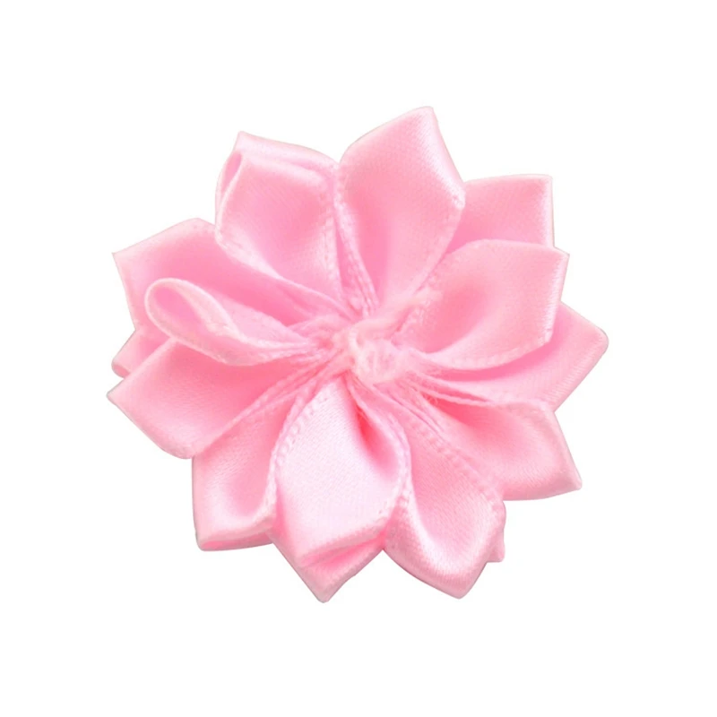 Nishine 1," 10 шт./лот 16 Petaled атлас с розочками лента цветы с жемчужной кнопкой используется для повязка на голову" сделай сам "заколки аксессуары для волос - Цвет: 30-10pcs