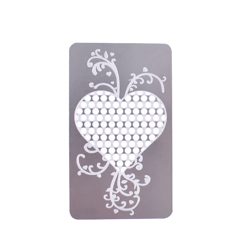 Tobacco Grinder Card Herb Weed Crusher Dry Herb Smoking Accessories Pocket Portable High Quality Stainless Steel - Color: 1pcs heart1