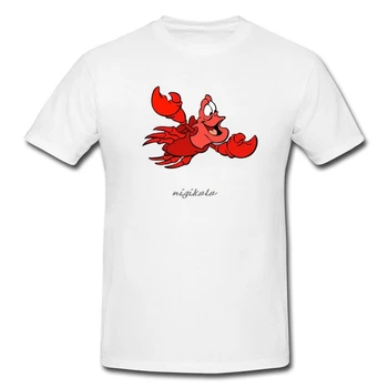 

Little Mermaid Sebastian White T-Shirt - Available M L XL Casual Short Sleeve TEE Fashion Style Men Tee mens tee shirts