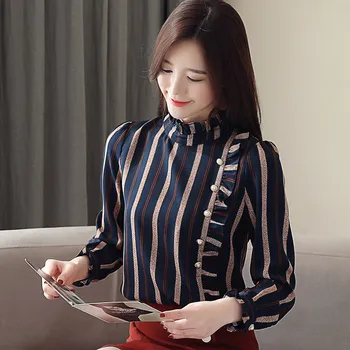

Spring New Style Contrast Color Half-Turtle-Neck Slim Fit Long-sleeved Shirt Versatile Slimming Tops WOMEN'S Dress