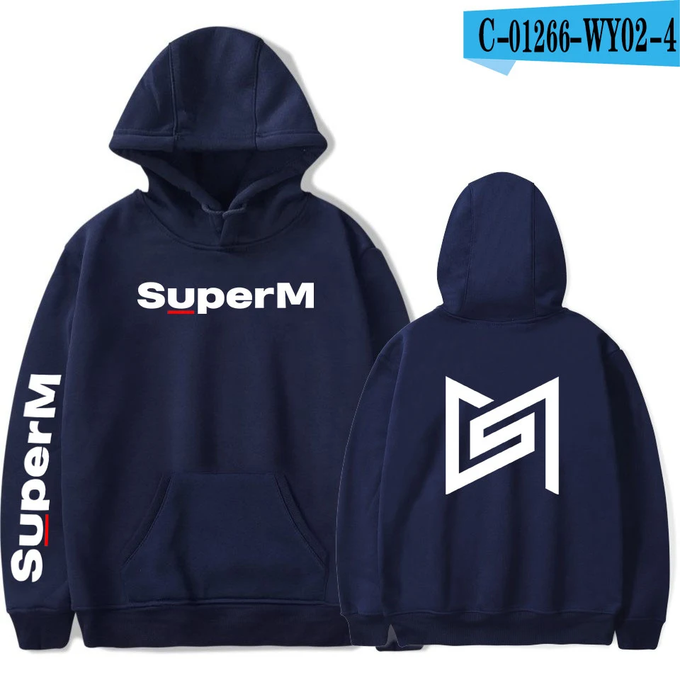 Популярная Толстовка SuperM, модная женская мужская толстовка, Осень-зима, для мальчиков и девочек, пуловер, певица, белая удобная куртка - Цвет: As picture