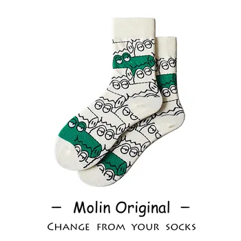 

Women Socks Crocodile Sock Woman Standard Colorful Cartoon Unisex High Funny Cotton Novelty Ladies Spring Female Trendy Sokken