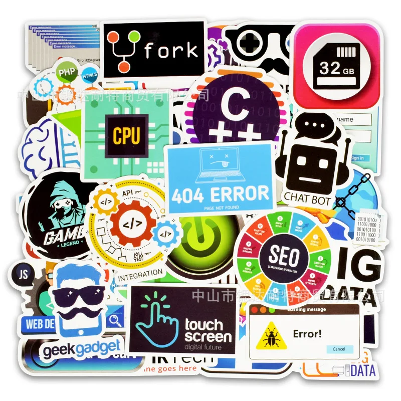 

50PCS Software Sign Wifi Download On off Stickers to DIY Phone Laptop Guitar Fridge Guitar Skate Board Car Motorcycle