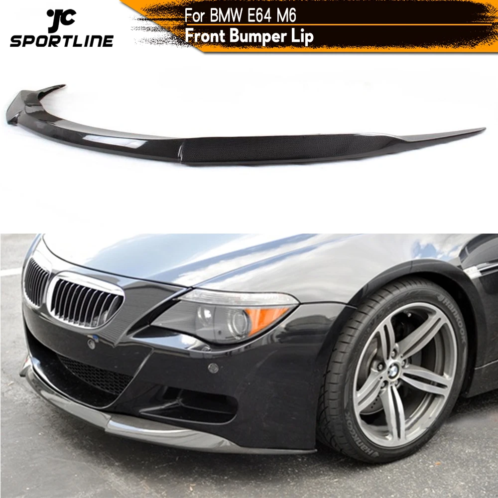 EXTREMSPOILER//  BLACK PAINTED V style FRONT LIP SPLITTER for  BMW E63 M6 06-10