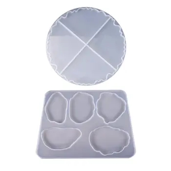 

DIY Wave Coaster Crystal Epoxy Mold Manual Mirror UV Resin Rectangle Table Decoration Silicone Mould Crafts Making Molds