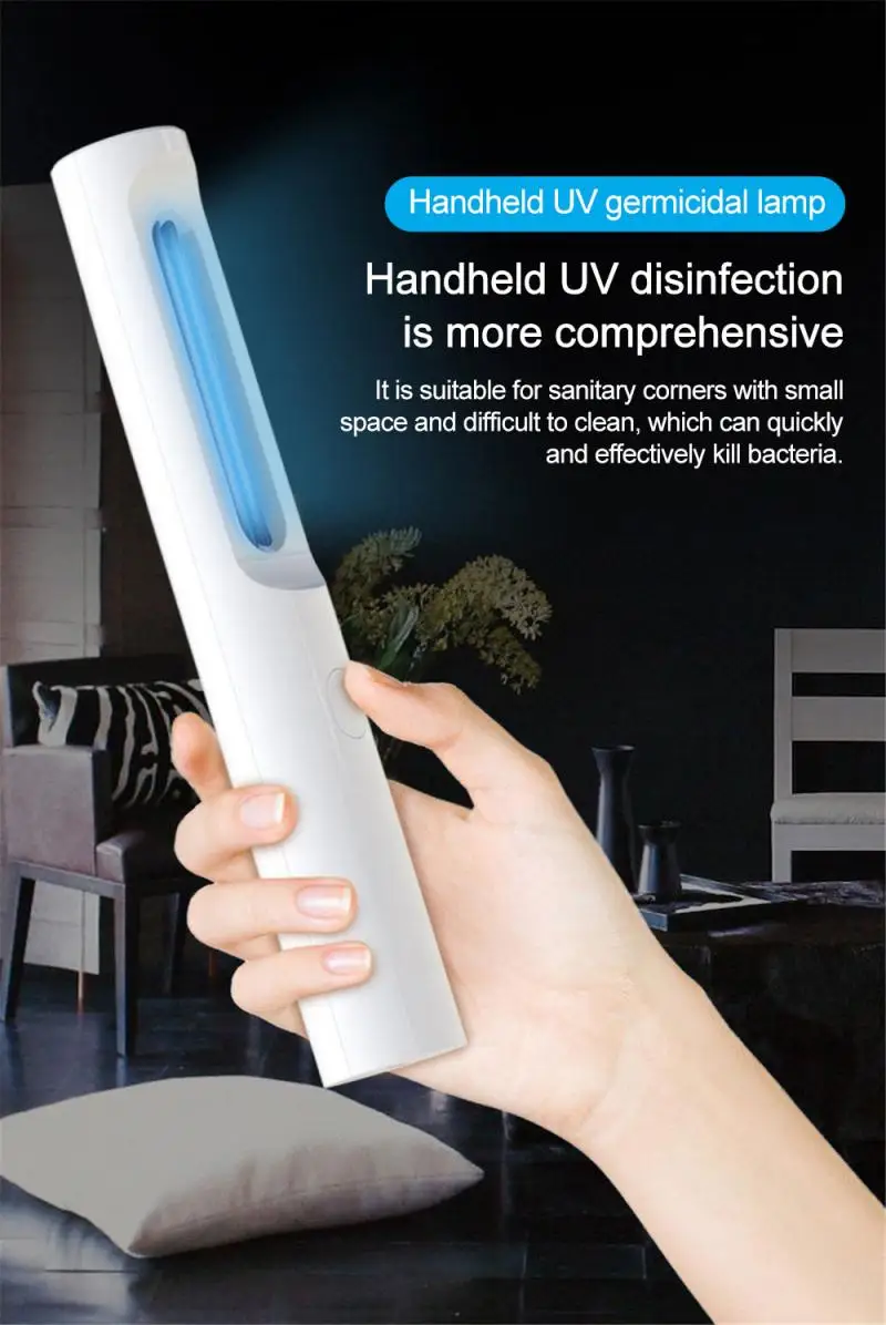 Портативный UVC светильник бактерицидная лампа Мобильная дезинфекция домашняя