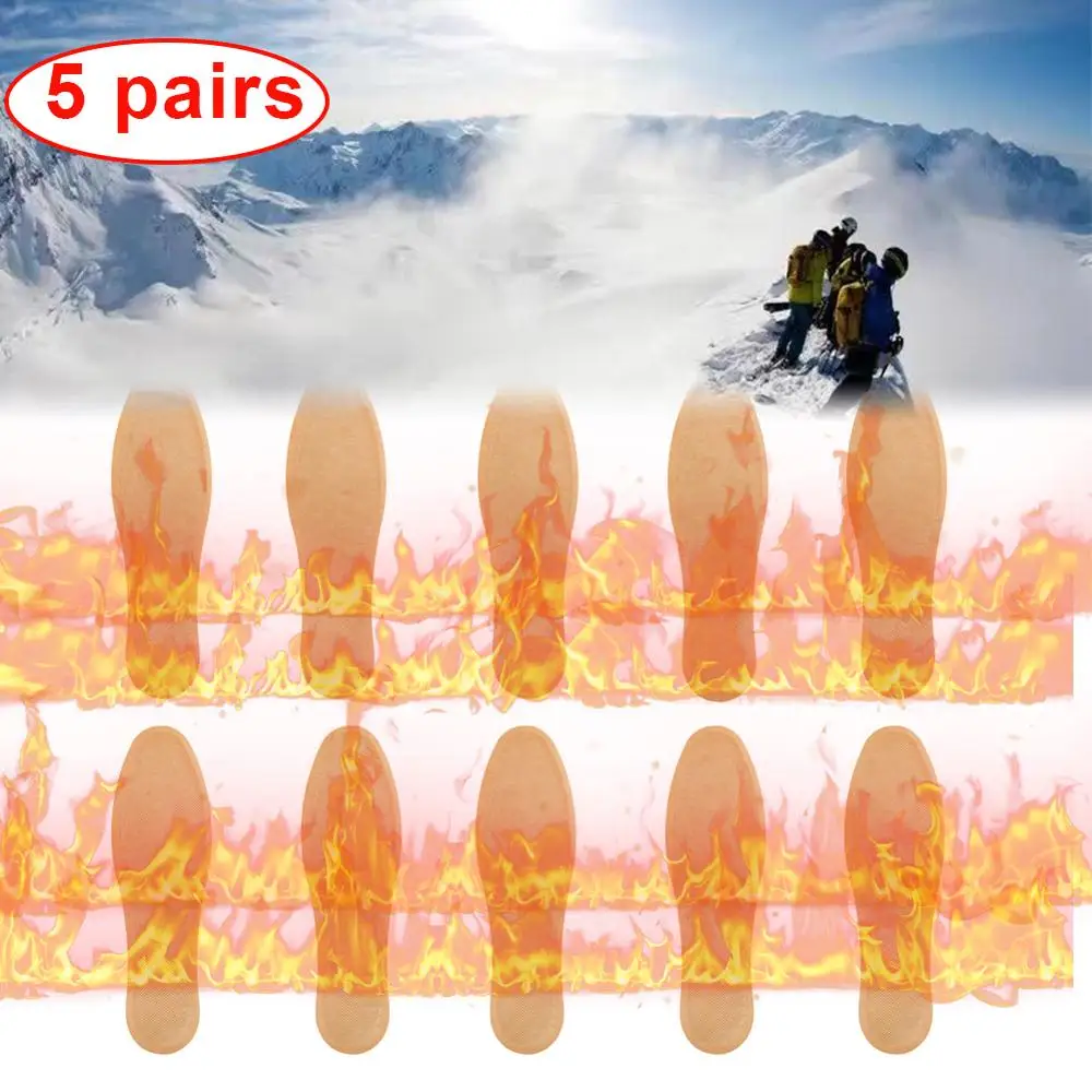 

5 Pairs Disposable Heating Insole Warm Foot Stickers Charging Suitable for Winter Sports Men and Women Models