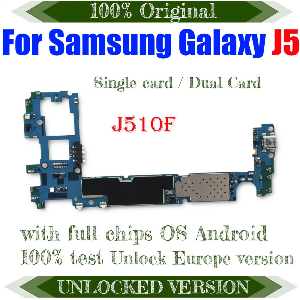 100% тест Версия ЕС высокое качество материнская плата для Samsung Galaxy J5 J510F логическая
