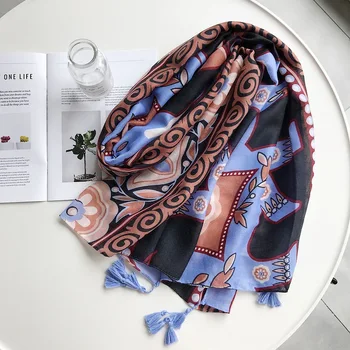 

Thai elephant cotton and hemp handkerchief for women in spring and summer