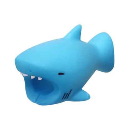 Cute Cartoons Animal Bite Cable Data Protector fish dinosaur dog Shaper cable Winder Organizer iPhone iPad Data Line Protection Beige