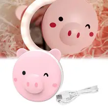 Грелка для рук светодиодный заполняющий светильник зеркало для макияжа теплые детские зарядка через usb Мощность банк и милый розовый поросенок Мини Многофункциональный Портативный