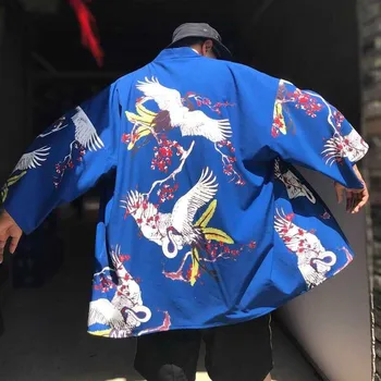 

NiceMix Man Kimono Coat Asian Clothes Cosplay Japanese Kimono Women Harajuku Cardigan Summer Digital Print Loose Shirt Tops Casu