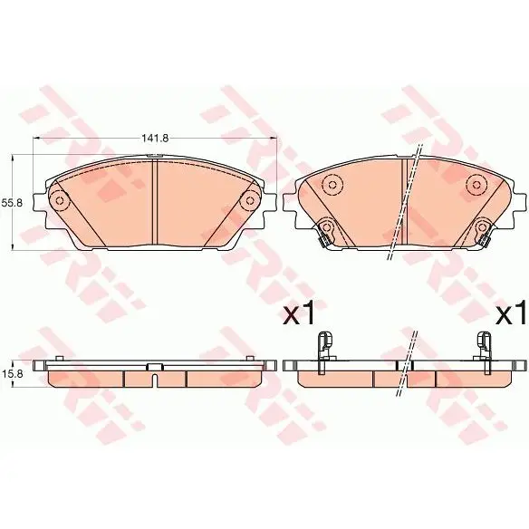 Колодки дисковые передние Mazda 3 1.5/2.0/2.2D 13 TRW GDB3592