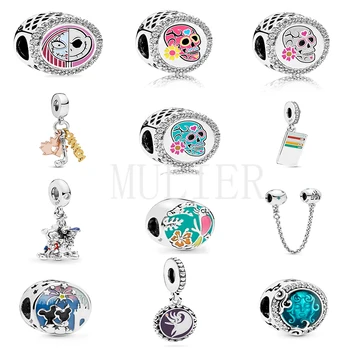 

2020 New 100% S925 Sterling Silver My Mouse Parks Summer Bead Pendant Accessories for Original Women's Bracelet Diy Jewelry