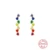 925 Sterling Silver Pendients Plata Colorful Zircon Irregular Hoop Earrings for Women Piercing Huggie Earring Jewelry 37