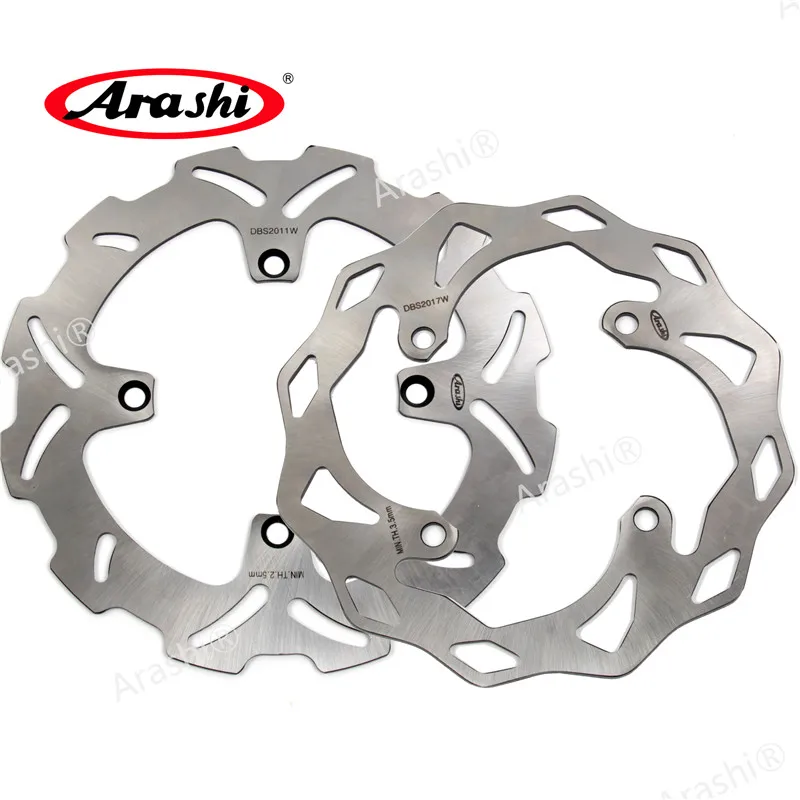 Arashi 1 комплект для KAWASAKI KX F KXF 250 450 2006- 2007 2008 2009 2010 2011 2012 ЧПУ передние и задние тормоза дисковые роторы KXF250 - Цвет: Silver Front Rear