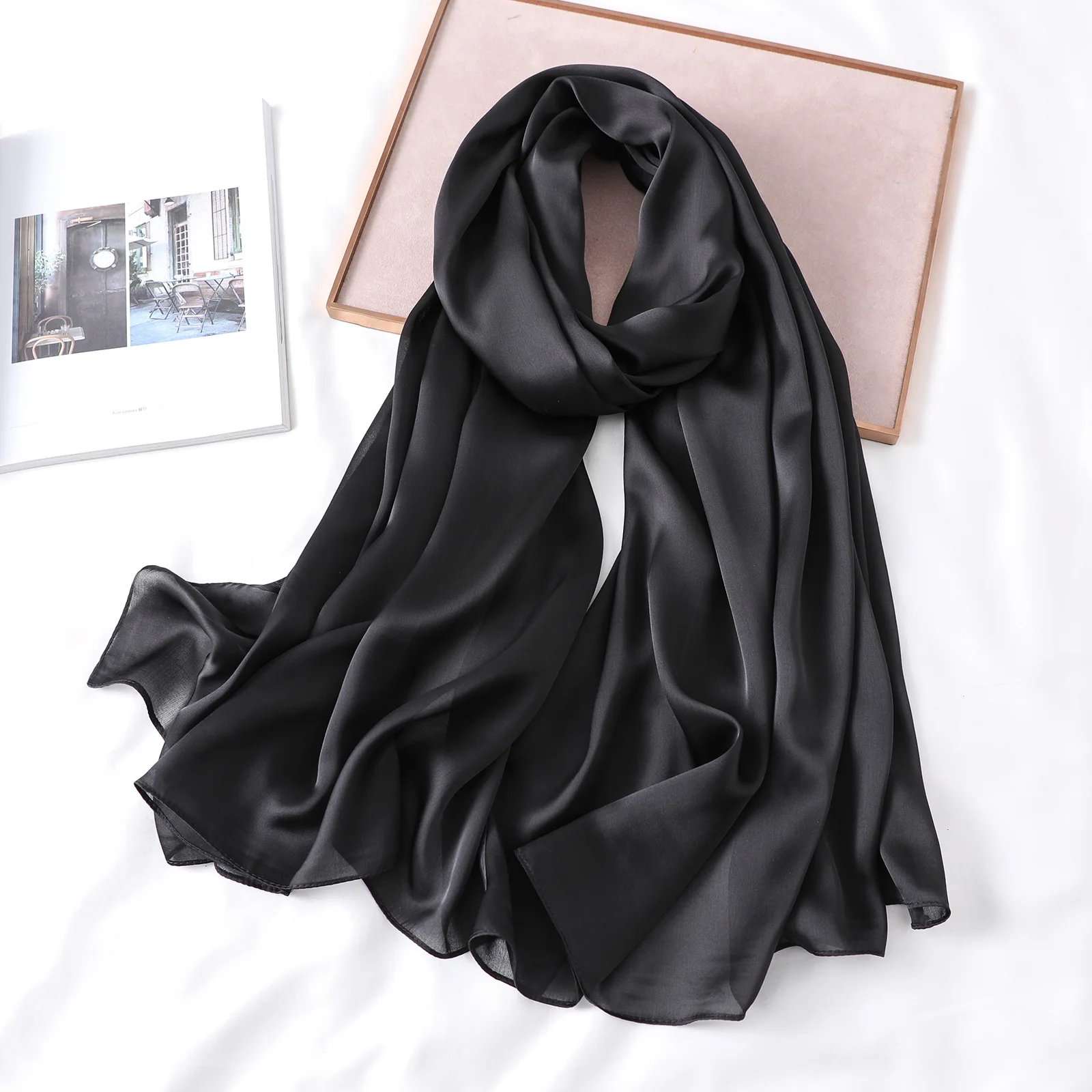 High Quality Silk Feeling Touch Hijab Women Solid Color Muslim