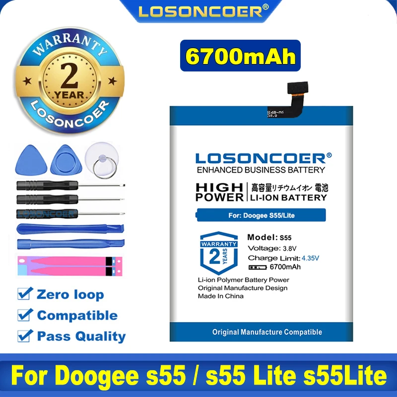 100% Оригинальный LOSONCOER 6200 мАч MTK6750T Аккумулятор Для Doogee S55 / Lite | Мобильные телефоны и