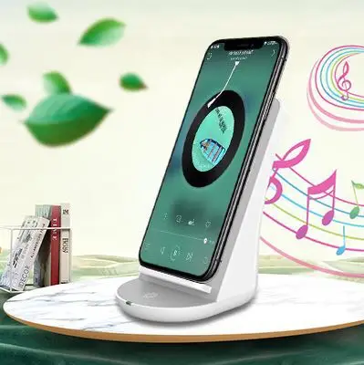 2 в 1 Bluetooth динамик с беспроводным зарядным устройством быстрая Беспроводная зарядная док-станция Подставка для iPhone X 8 11 samsung huawei