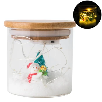 

Fast Delivery DIY Christmas Snow Landscape Jar Light 10 LEDs String Light Artificial Snow Home Decor Kids Gift Special Xms Gift